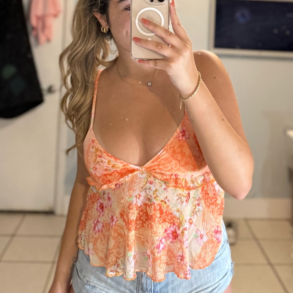Floral Ruffled Camisole Top